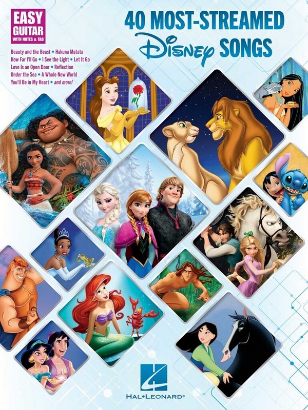 40 Most-Streamed Disney Songs&nbsp;&nbsp;for easy guitar&nbsp;&nbsp;Songbook