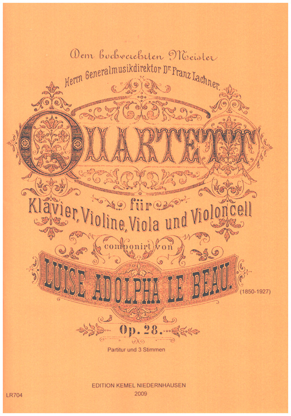 Quartett op. 28  für Klavier, Violine, Viola und Violoncello  Partitur und Stimmen