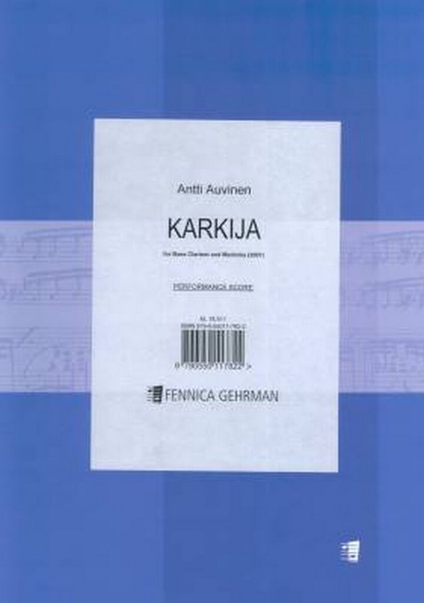 Karkija for bass clarinet and marimba  Bass Clarninet and Marimba  Book
