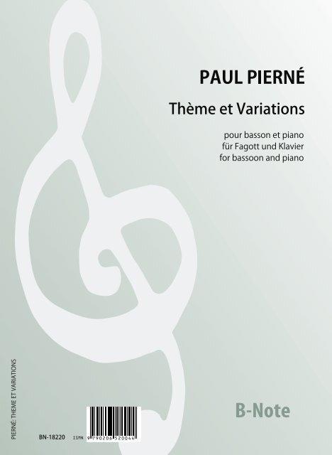 Thème et Variations&nbsp;&nbsp;pour basson et piano&nbsp;&nbsp;