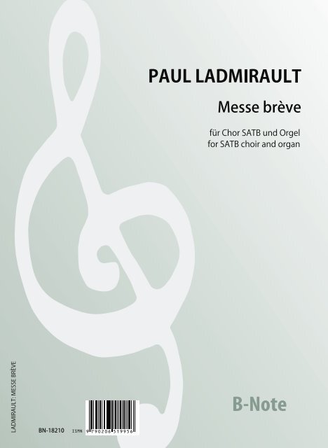 Messe brève für Chor SATB und Orgel&nbsp;&nbsp;Chor SATB,Orgel&nbsp;&nbsp;Spielnoten