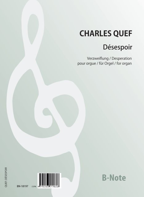 Désespoir (Verzweiflung) für Orgel  Orgel  Spielnoten