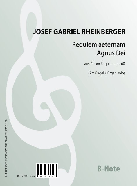 Zwei Stücke aus dem Requiem op.60 (Arr. Orgel solo)&nbsp;&nbsp;Orgel&nbsp;&nbsp;Spielnoten