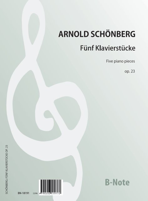Fünf Klavierstücke op.23  Klavier  Spielnoten