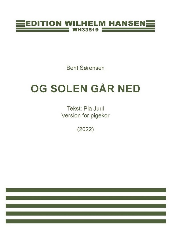 Og solen går ned&nbsp;&nbsp;SSAA&nbsp;&nbsp;Vocal Score