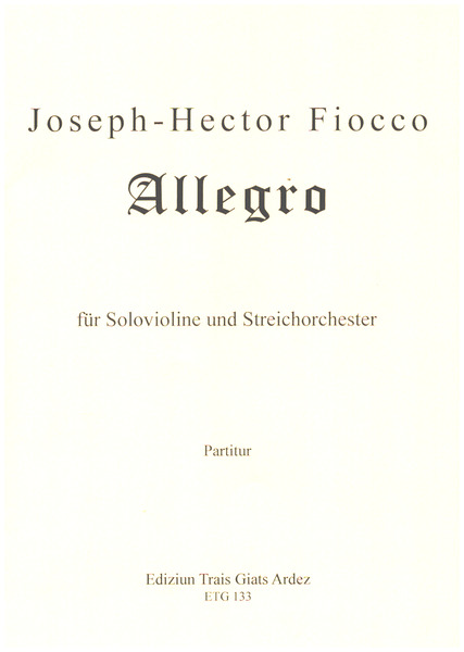 Allegro  für Solovioline und Streichorchester  Partitur und Solostimme