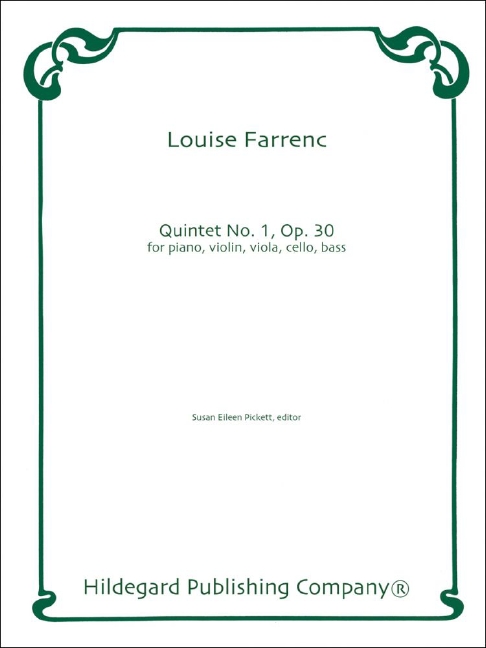 Quintet no.1, op.30  for piano, violin, viola, violoncello and bass  score and parts