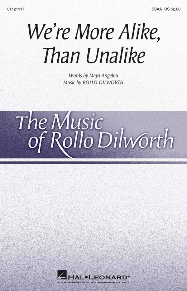 We Are More Alike&nbsp;&nbsp;SSAA&nbsp;&nbsp;Choral Score