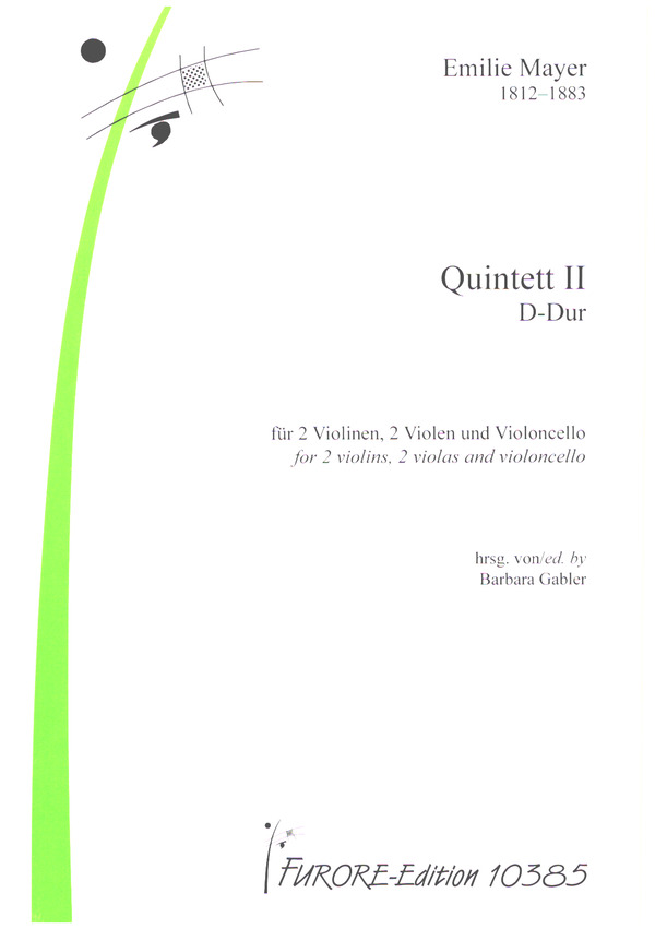 Quintett II D-Dur  für 2 Violinen, 2 Violen und Violoncello  Partitur und Stimmen