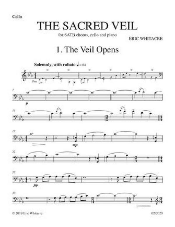 The Sacred Veil  for mixed chorus, cello and piano  cello part