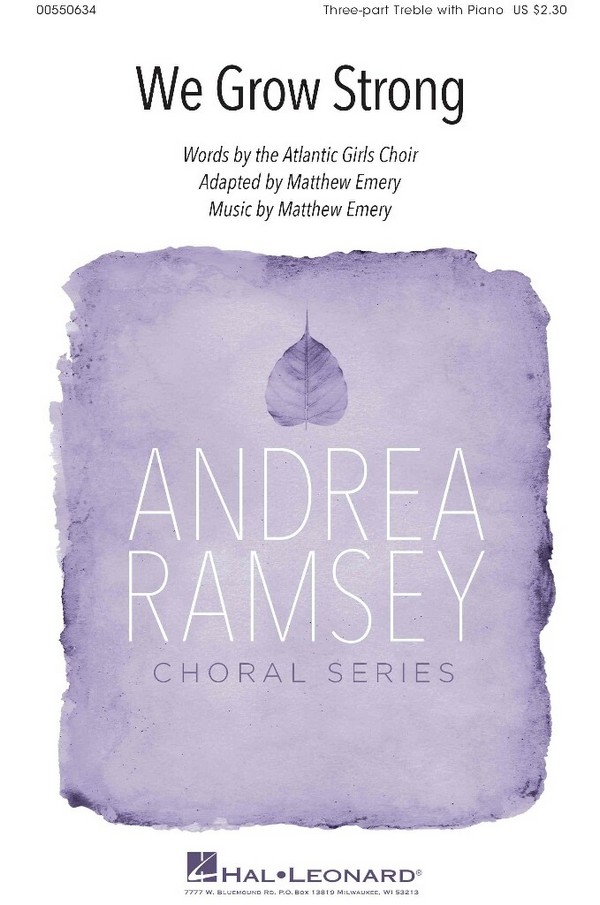 We Grow Strong&nbsp;&nbsp;3 Part&nbsp;&nbsp;Chorpartitur