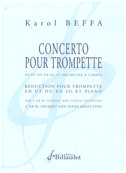 Concerto  pour trompette en ut ou sib et orchestre à cordes  réduction pour trompette (ut/sib) et piano