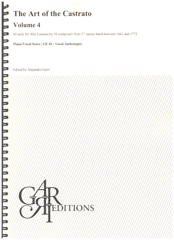  The Art of Castrato Vol. 4&nbsp;&nbsp;for contralto voice and piano&nbsp;&nbsp;