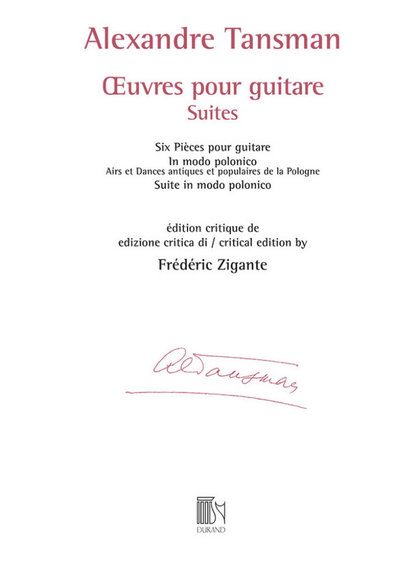 uvres pour guitare - Suites&nbsp;&nbsp;Guitar&nbsp;&nbsp;Book