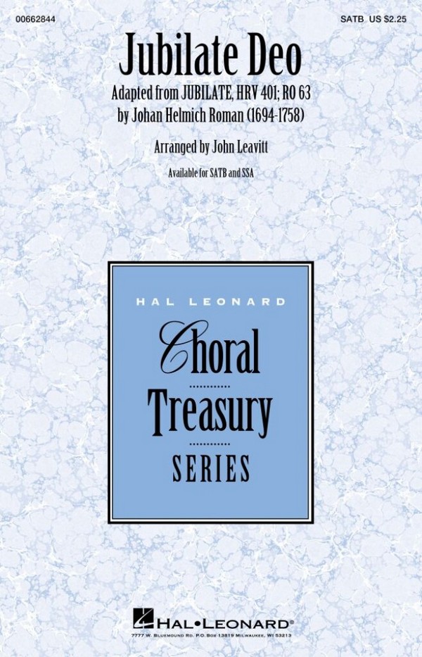 Jubilate Deo  SATB  Choral Score