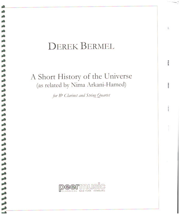 A Short History of the Universe  for clarinet and string quartet  score and parts