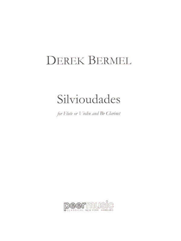 Silvioudades  for flute or violin and Bb clarinet  2 scores