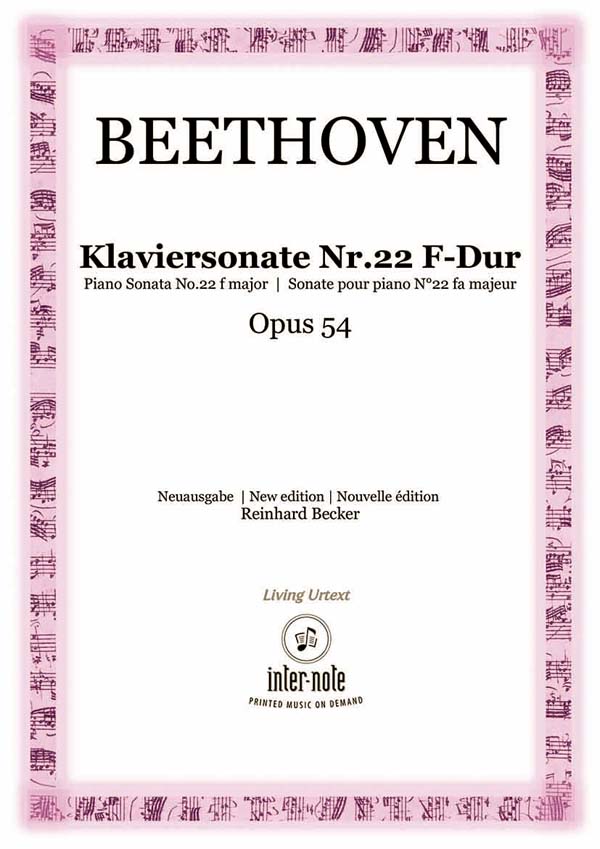 Sonate Nr. 22 F-Dur op.54&nbsp;&nbsp;Klavier 2hd&nbsp;&nbsp;