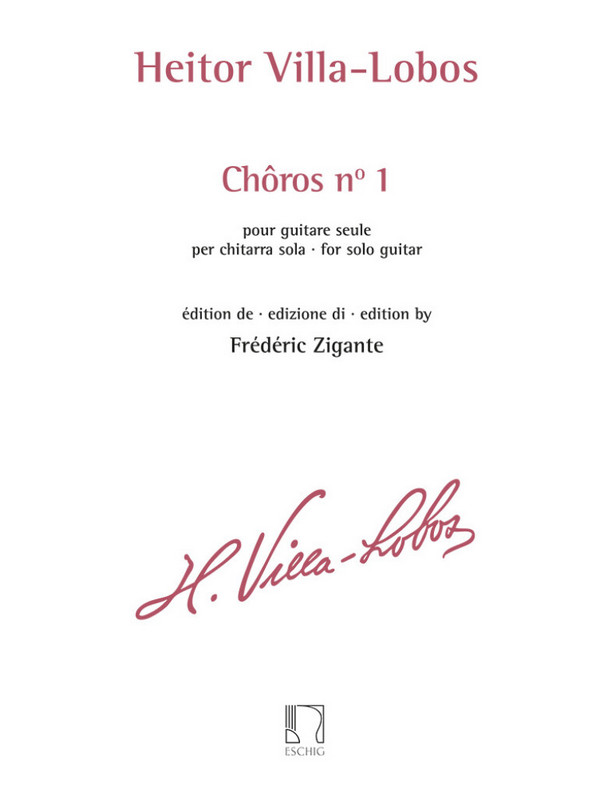 Chôros n° 1  pour guitare seule   