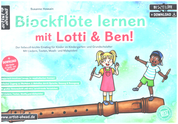  Blockflöte lernen mit Lotti und Ben (+2CD's+Download)  für Sopranblockflöte  