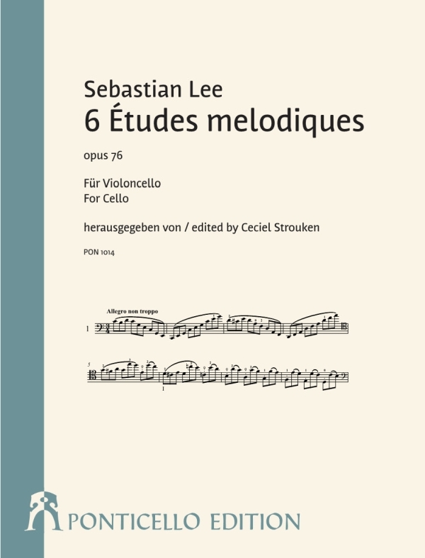 6 Études mélodiques op.76  für Violoncello  Spielpartitur