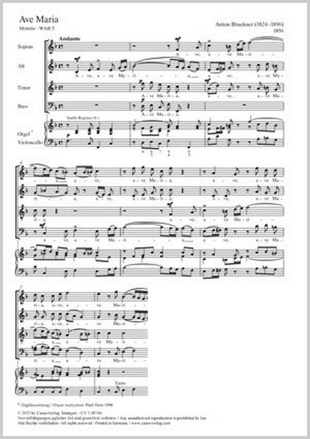Ave Maria  Coro SATB, Org, Vc  Partitur