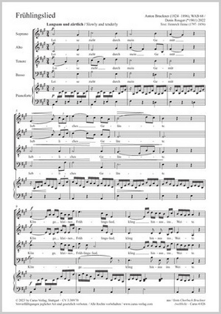 Frühlingslied&nbsp;&nbsp;Coro SATB, Pfte&nbsp;&nbsp;Partitur