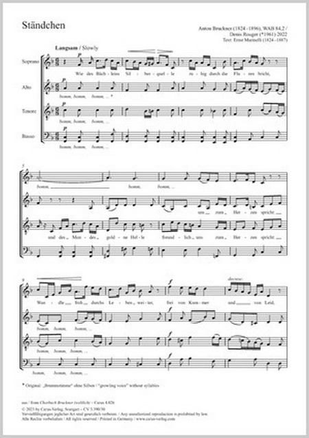 Ständchen&nbsp;&nbsp;Coro SATB&nbsp;&nbsp;Partitur