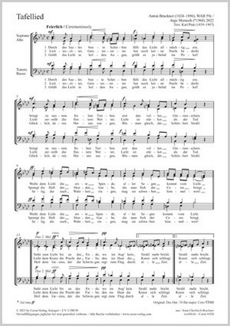 Tafellied&nbsp;&nbsp;Coro SATB&nbsp;&nbsp;Partitur