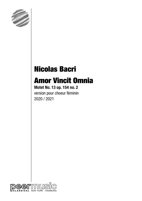 Amor Vincit Omnia  pour choeur féminin  partition