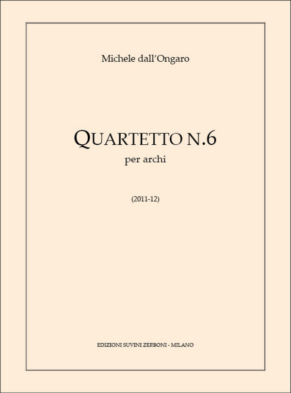 Quartetto N. 6  String Quartet  Score