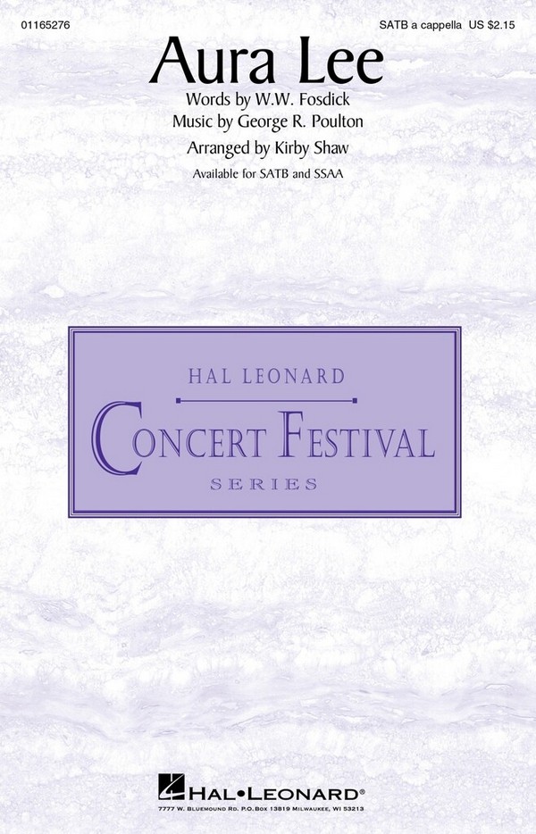 Aura Lee&nbsp;&nbsp;SATB a Cappella&nbsp;&nbsp;Choral Score