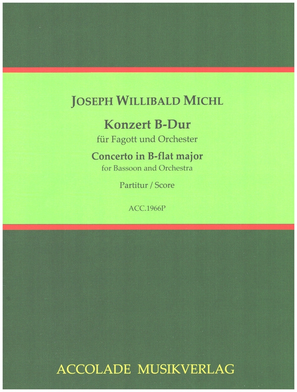 Konzert B-Dur&nbsp;&nbsp;für Fagott und Orchester&nbsp;&nbsp;Partitur