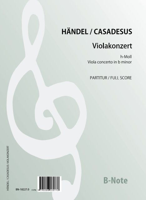Violakonzert h-Moll (Casadesus) (Partitur)&nbsp;&nbsp;Viola,Kammerorchester&nbsp;&nbsp;Partitur