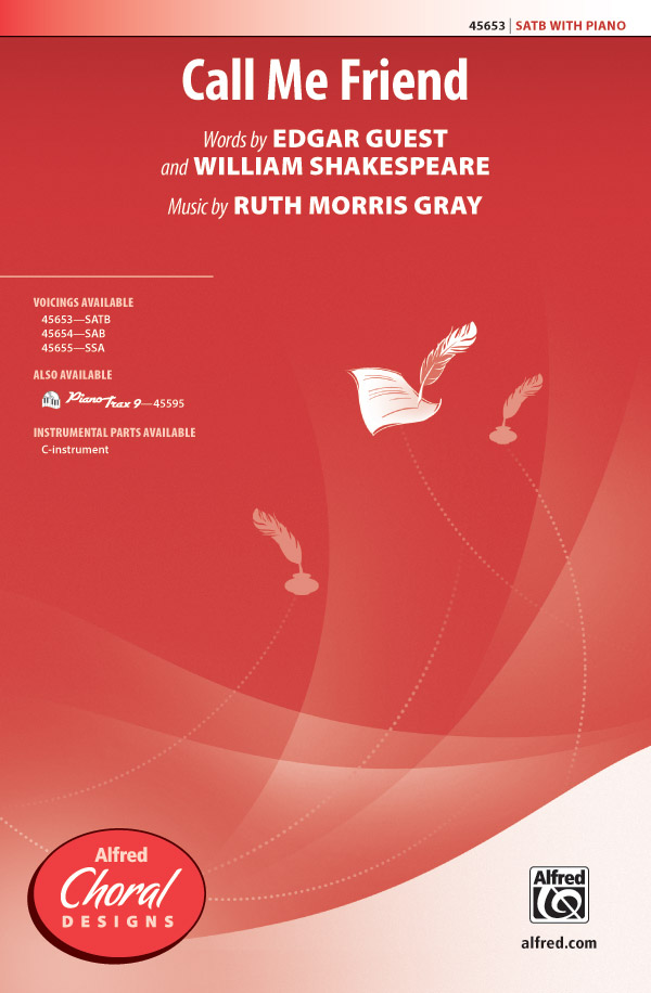 Call Me Friend SATB  Mixed voices  