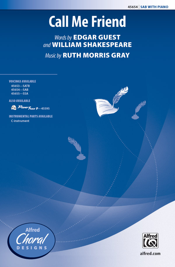Call Me Friend SAB  Mixed voices  