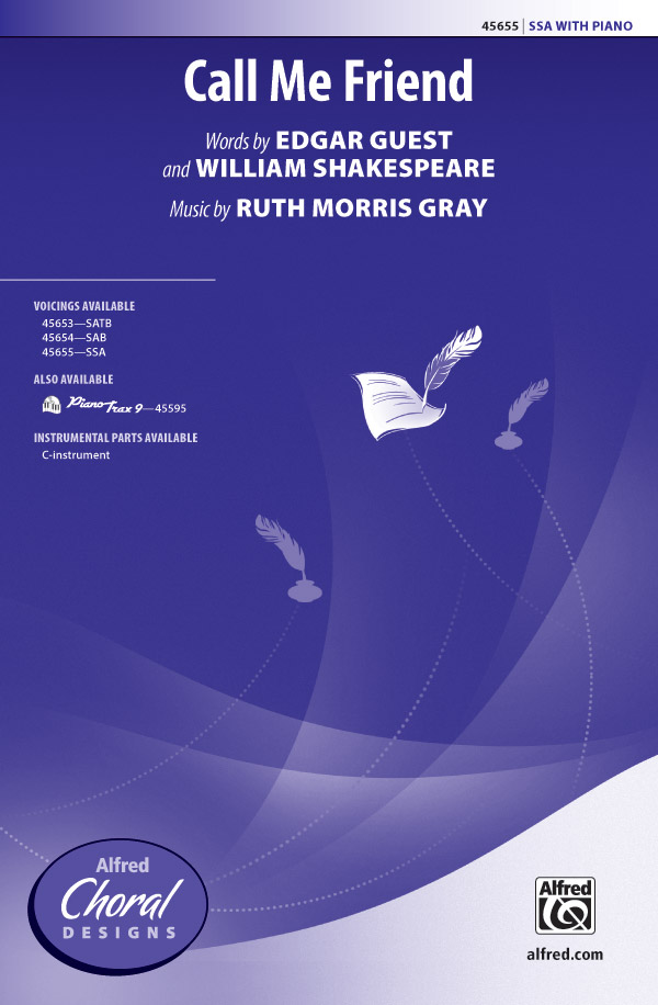 Call Me Friend SSA  Upper voices  