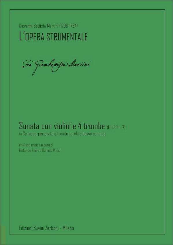 Sonata Con Violini E Quattro Trombe (Hh.30 N. 7)  Trumpet Quartet, Strings and Basso Continuo  Score
