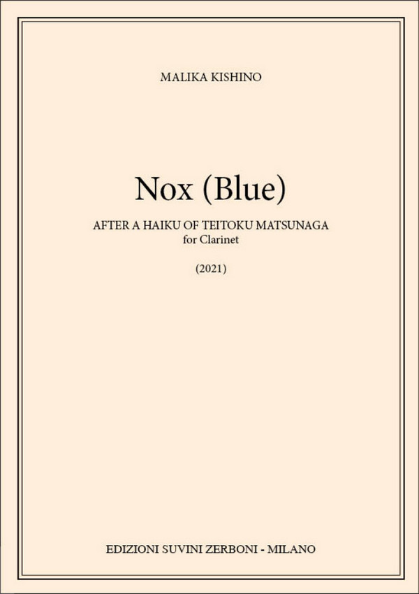 Nox (Blue)&nbsp;&nbsp;for clarinet&nbsp;&nbsp; 