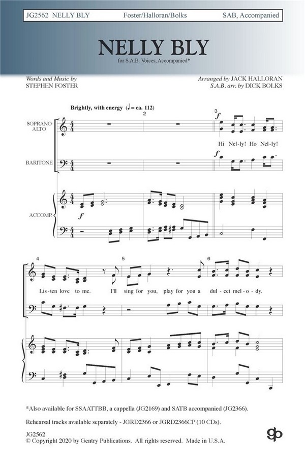 Nelly Bly  SAB  Choral Score