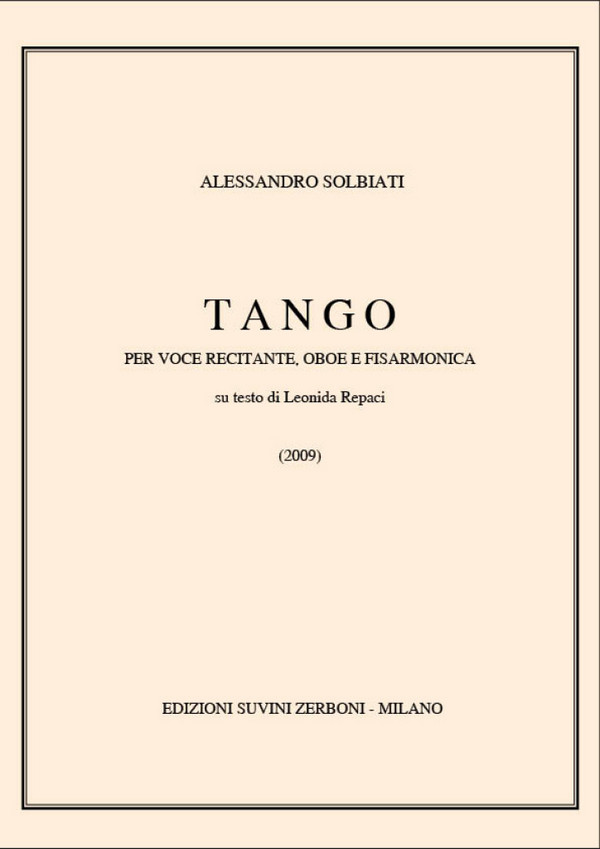 Tango&nbsp;&nbsp;Vocal, Oboe and Accordion&nbsp;&nbsp;Score