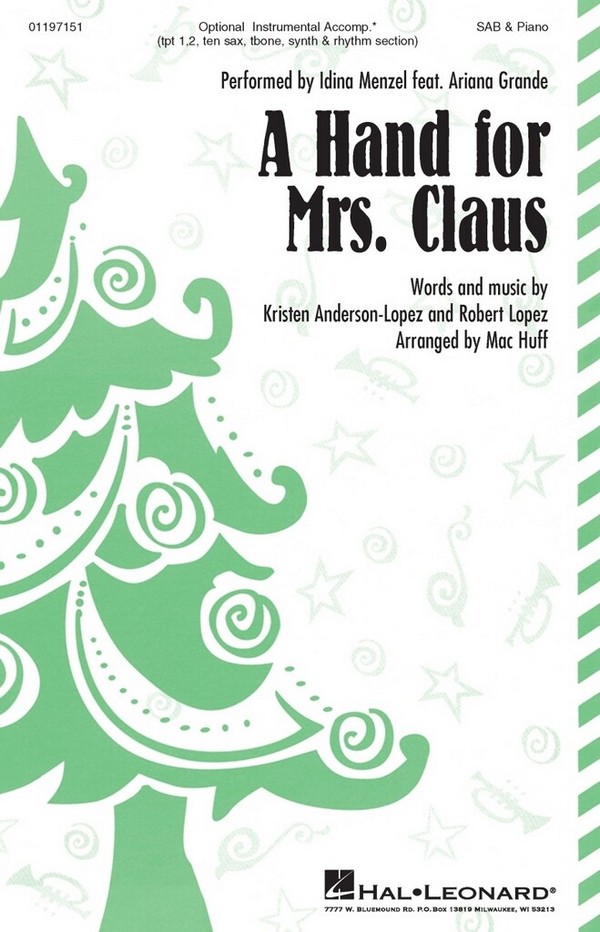 A Hand For Mrs. Claus  SAB  Choral Score