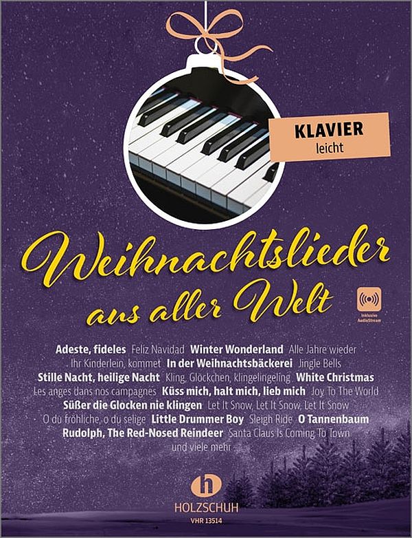Weihnachtslieder aus aller Welt (+Online Audio)&nbsp;&nbsp;für Klavier leicht&nbsp;&nbsp;