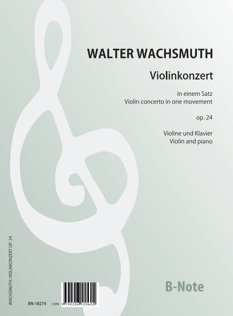 Violinkonzert in einem Satz op.24&nbsp;&nbsp;Klavier, Violine&nbsp;&nbsp;Klavierauszug