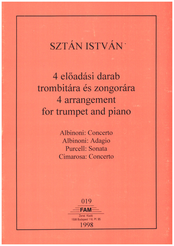 4 Arrangements   for trumpet and piano  