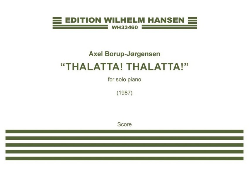 Thalatta! Thalatta!&nbsp;&nbsp;Piano&nbsp;&nbsp;Book