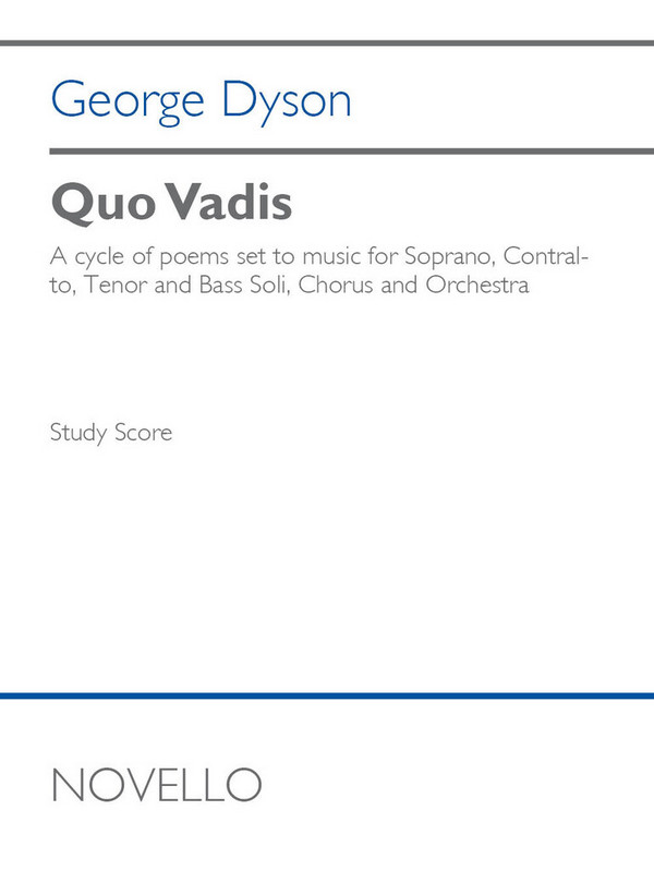 Quo Vadis&nbsp;&nbsp;Soli, SATB and Orchestra&nbsp;&nbsp;Studyscore