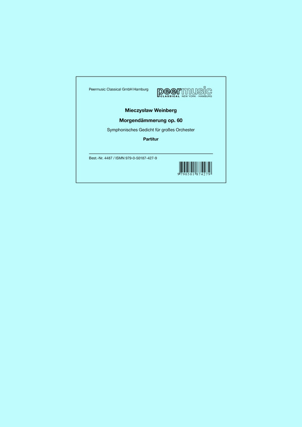 Morgendämmerung op.60&nbsp;&nbsp;für grosses Orchester&nbsp;&nbsp;Partitur