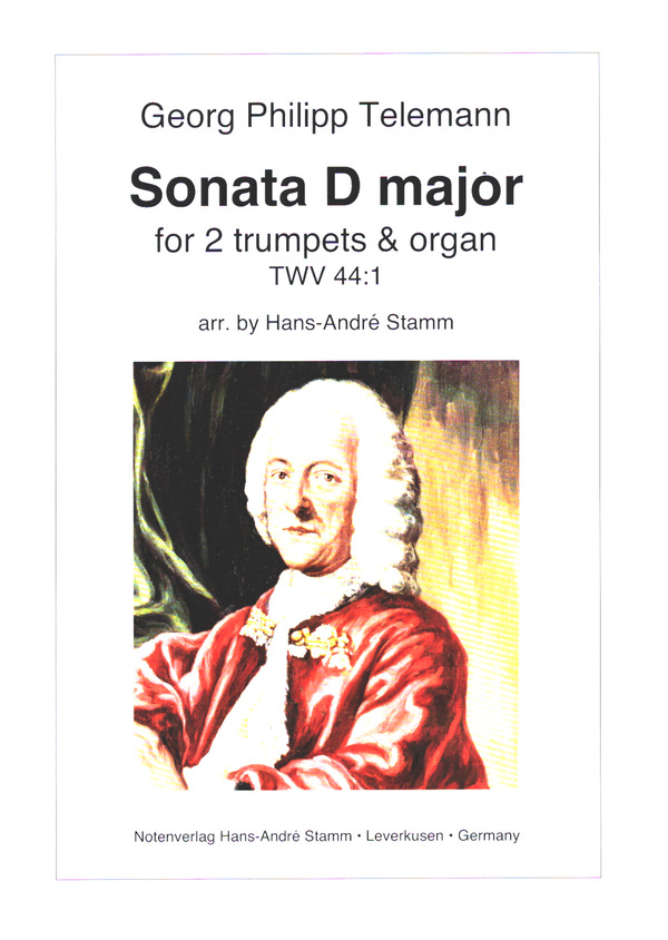 Sonata in D major TWV44:1  for 2 trumpets and organ  score and parts