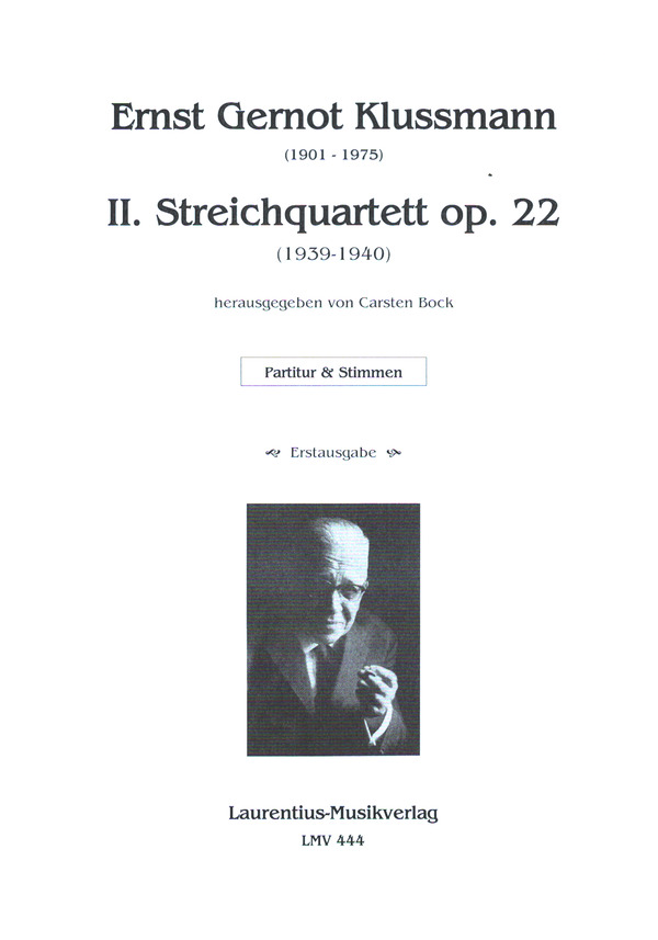 Quintett e-Moll op.1  für 2 Violinen, Viola, Violoncello und Klavier  Partitur und Stimmen